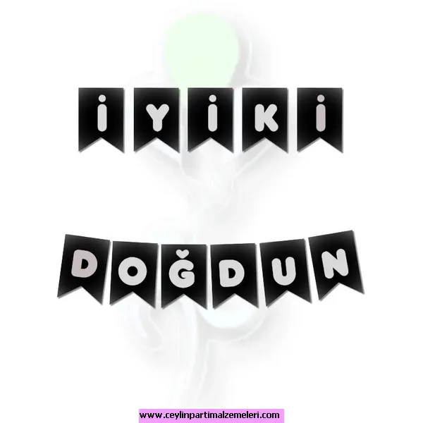 Siyah-Gümüş İyi Ki Doğdun 